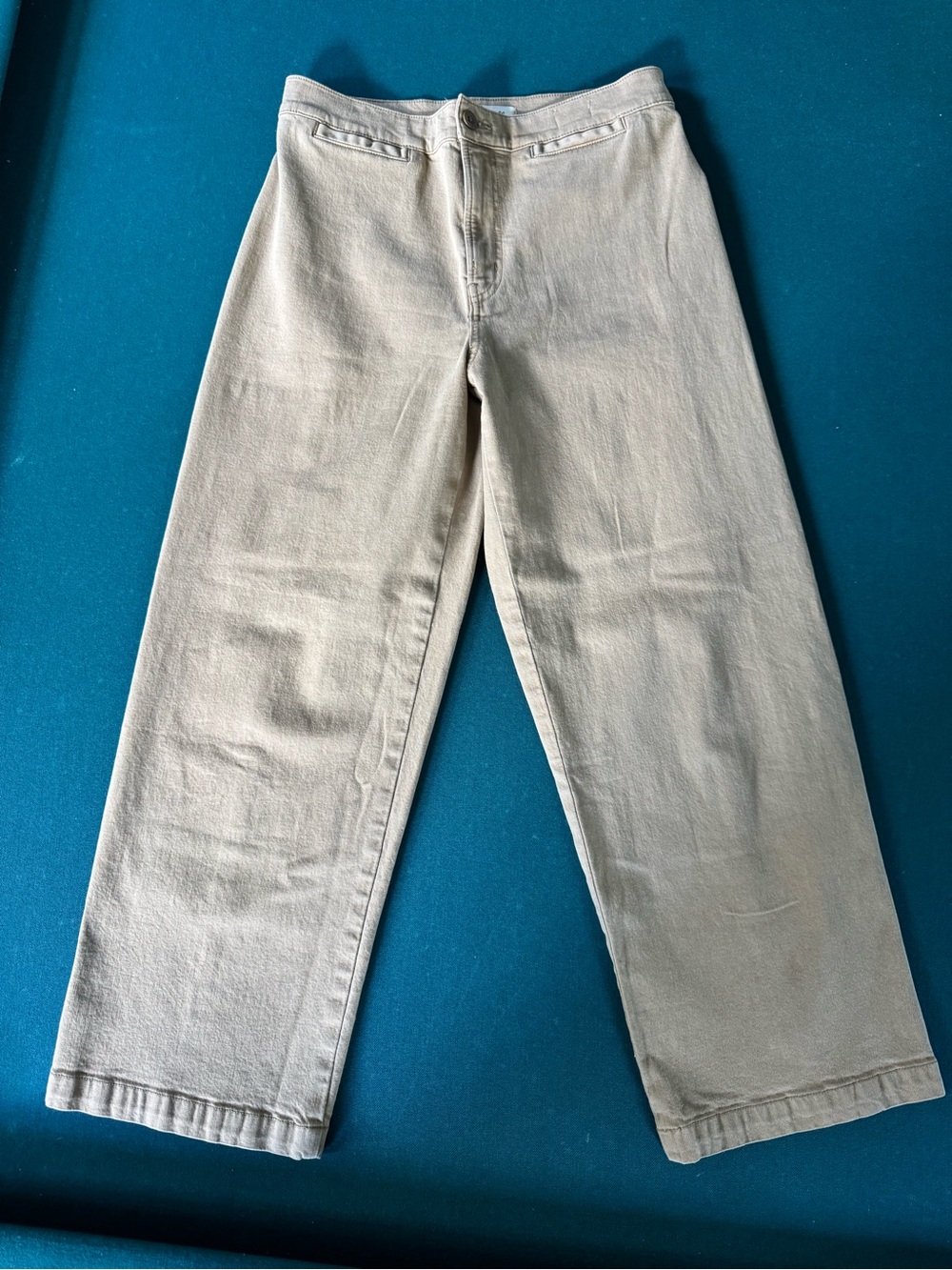 Madewell Emmett Welt Pocket Edition Wide Leg Crop Pant Size 29 NWOT Tan Twill